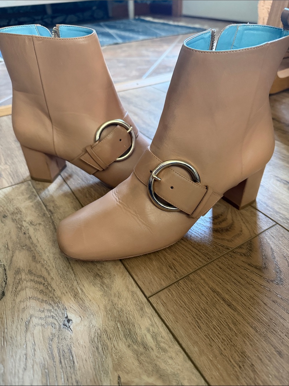 Francis Valentine leather nude ankle boots.